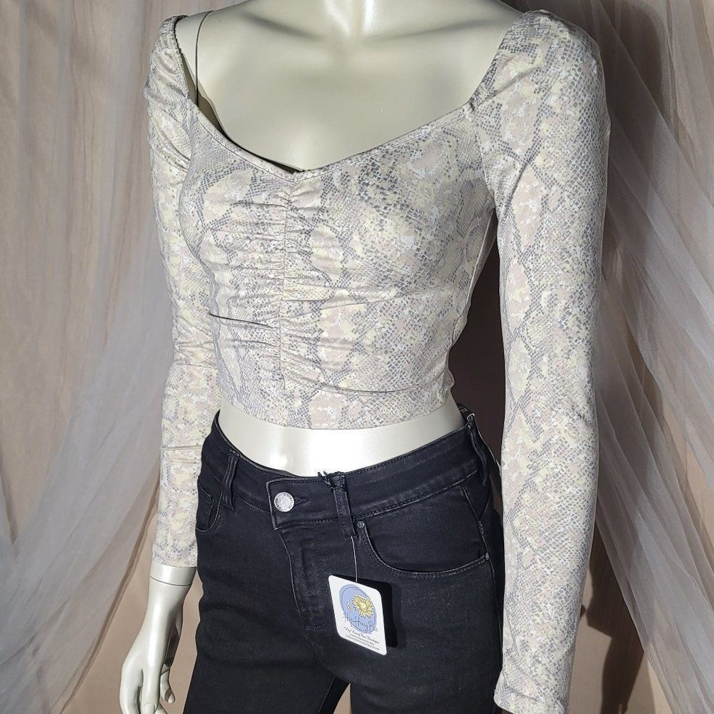 Snake Print Cropped Top